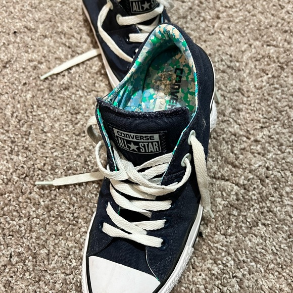 Converse Sneakers All Stars Limited Edition Navy & Blue Floral Lined Worn Once! - Picture 11 of 14